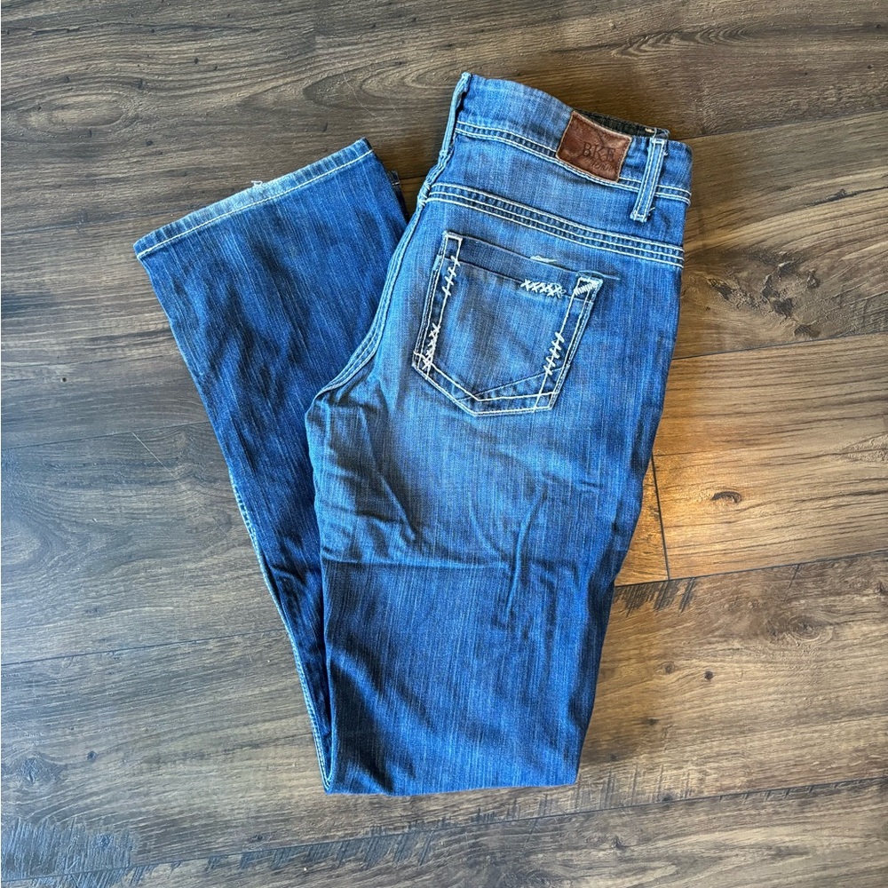 Buckle bootcut jeans